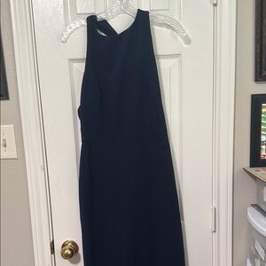 Elegant Blue Sleeveless Halter Dress